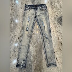 Free Culture 11 Skinny Distressed Gray Women Jeans